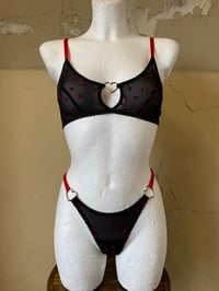 Image 2 of Black Hearts Mesh Thong