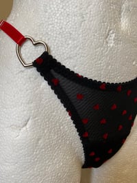 Image 3 of Black Hearts Mesh Thong