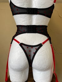 Image 5 of Black Mesh Hearts Garter Belt
