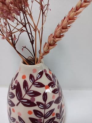 Image of Petit vase feuilles pois 