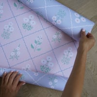 Beautiful double sided wrapping paper with botanical motif.