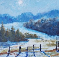 Image 2 of Early Light On Grass and Snow -Original Acrylic Painting 