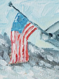 Image 1 of Old Glory and Thawing Snow -Original Acrylic Painting 