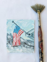 Image 2 of Old Glory and Thawing Snow -Original Acrylic Painting 