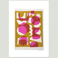 Image 3 of Hot Pink Hexagon Fabric Print