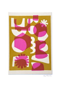 Image 5 of Hot Pink Hexagon Fabric Print