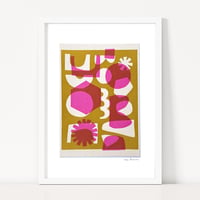 Image 4 of Hot Pink Hexagon Fabric Print