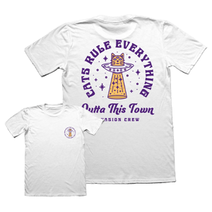 Image of Cats Rule Everything T-Shirt | White 🐱