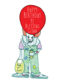 Bleedin Clown happy birthday card