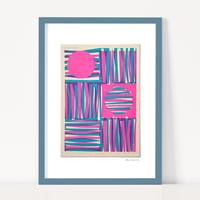 Image 2 of Pink Circles and Stripes Fabric Print