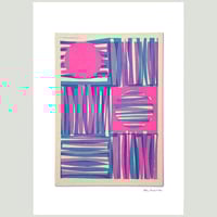 Image 4 of Pink Circles and Stripes Fabric Print