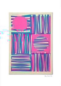 Image 2 of Pink Circles and Stripes Fabric Print