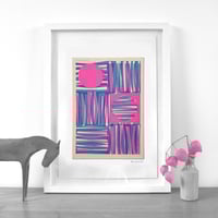 Image 3 of Pink Circles and Stripes Fabric Print