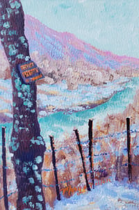 Image 2 of No Trespassing in Snowglen -Original Acrylic Painting 