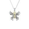 Clearance Priced SILVER AND 10K YELLOW OR ROSE GOLD BUTTERFLY PENDANT