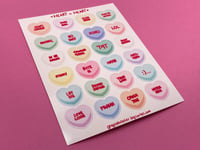 Image 1 of Candy Hearts Sticker Sheet