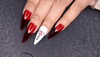 Image 2 of Red vein  Press On Nails