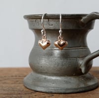 Image 3 of Tiny rose gold hearts ~ pendant and earrings