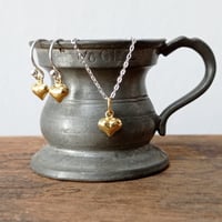 Image 1 of Tiny gold hearts ~ pendant and earrings