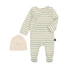 Green Striped Baby Footie