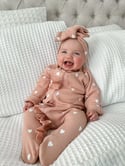 The Baby Pink Ribbed Love Romper 