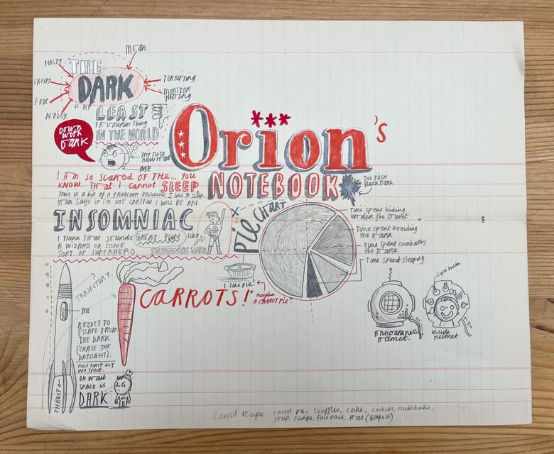 Image of Orion's sketchbook