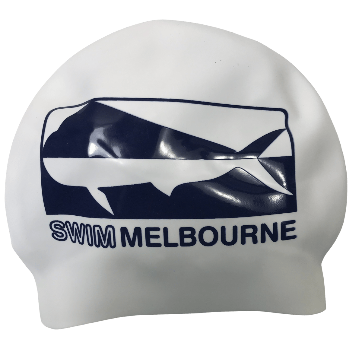 Silicone Mahi Swim Cap (White/Navy) Swim Melbourne Masters