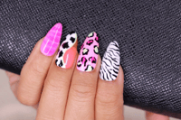 Image 1 of Print on pink  Press On Nails