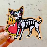 Image 1 of Day of the Dead Chihuahua Sticker Decal