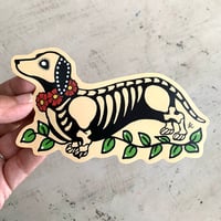 Image 1 of Day of the Dead Dachshund Sticker Decal