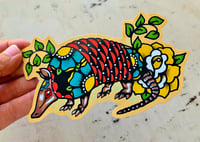 Image 1 of  Traditional Tattoo Armadillo Sticker Decal