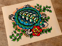 Image 1 of Day of the Dead Turtle Mexican Folk Art Print