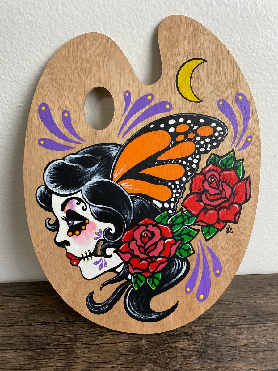 Image of Day of the Dead Monarch "Butterfly Beauty" Original Painted Art