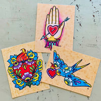 Image 1 of Mexican Folk Art Sacred Heart Postcard Set 