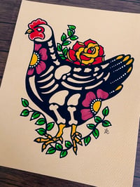 Image 1 of Day of the Dead Chicken Mexican Folk Art Print