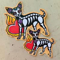 Image 2 of Day of the Dead Chihuahua Sticker Decal
