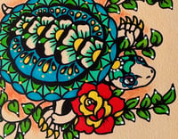 Image 2 of Day of the Dead Turtle Mexican Folk Art Print