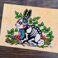 Image 1 of Day of the Dead Bunny Rabbit Art Print