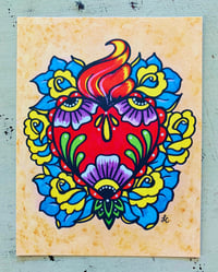 Image 2 of Mexican Folk Art Sacred Heart Postcard Set 
