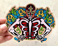 Image 3 of Day of the Dead Luchador Mexican Wrestler Sticker Decal