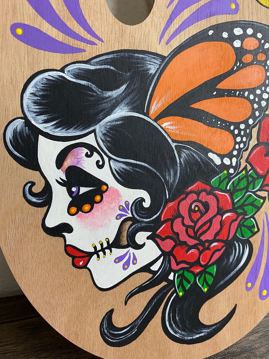 Image of Day of the Dead Monarch "Butterfly Beauty" Original Painted Art