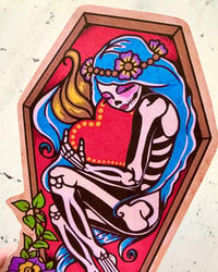 Image 3 of Day of the Dead Girl with Sacred Heart Sticker Decal