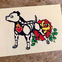Image 3 of Day of the Dead Pit Bull Sticker Decal