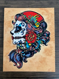 Image 2 of Day of the Dead "Rose Red" Fairy Tale Inspired Art Print