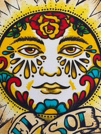Image 3 of Traditional Tattoo Sun "El Sol" Loteria Mexican Folk Art Print 