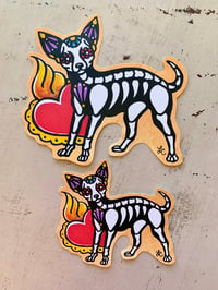 Image 4 of Day of the Dead Chihuahua Sticker Decal