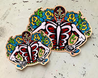 Image 4 of Day of the Dead Luchador Mexican Wrestler Sticker Decal