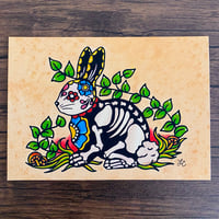 Image 2 of Day of the Dead Bunny Rabbit Art Print