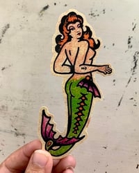 Image 4 of Traditional Tattoo Pin-up Mermaid and Octopus Sticker Decals