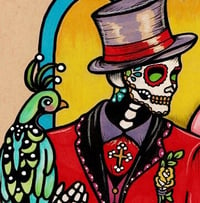 Image 4 of Day of the Dead Wedding Couple Art Print